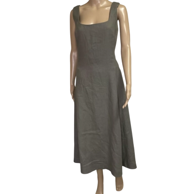 Perri Cutten Womens  Size 12 Midi Dress Khaki 