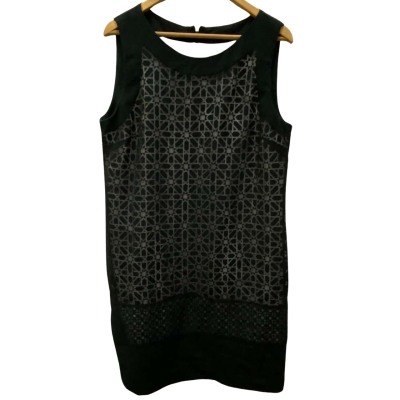 Jacqui-E Womens  Size 14 Midi Dress Black  / Pattern 