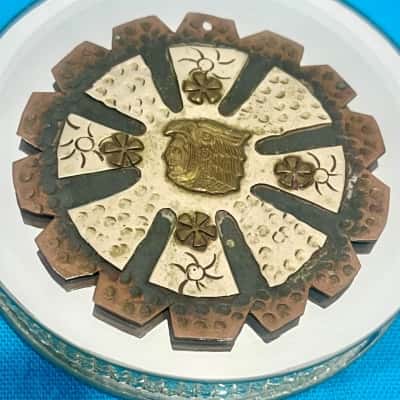 Handcrafted Artisenal Copper/Brass Large Pendant 