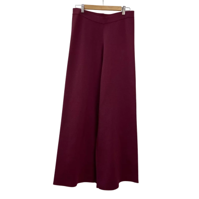 Sheike - Womens Knited Wide Leg Pants - Size 12 - Maroon 