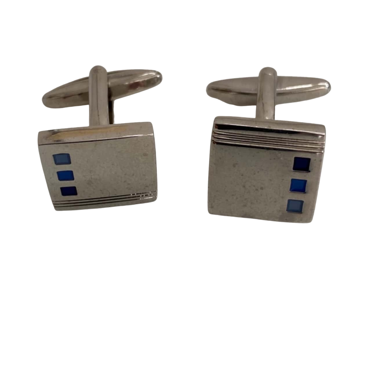 Other Mens Cufflinks Silver with blue detail