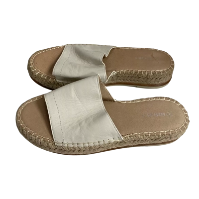 Jo Mercer Womens  Size 41 Elka White Leather Espadrille Slides