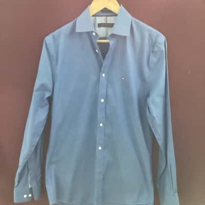 Tommy Hilfiger Mens  Size 32 neck Long Sleeve Shirt Blue 