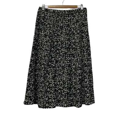 Noni B Womens  Size 10 Midi Skirt Black  / Pattern / White 
