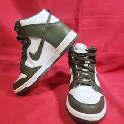 Kids Nike Dunk High Shoe White Cargo Khaki
