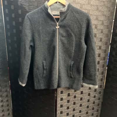 Womens  Size S Black  / Grey Merino Mink Jacket