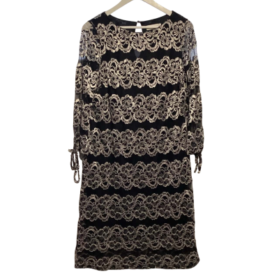  Lily & Franc Womens Size 14 Casual Black & Silver Dress 