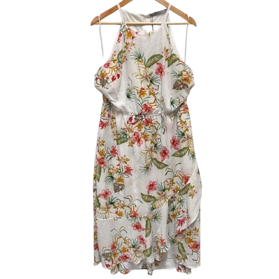Katies White Floral Strappy Midi Dress Size 14