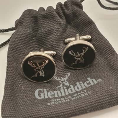  Mens Cufflinks Black  / Silver 
