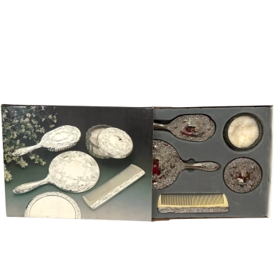 Silverplated 5 Piece Dresser / Vanity Set