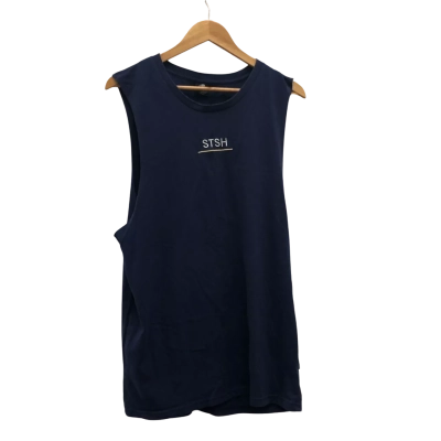 Stashhouse Mens  Size L Singlet  Navy Blue 