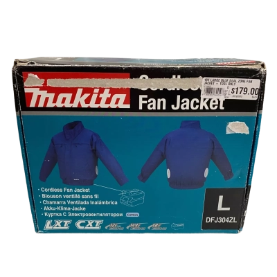 Makita Size L 18V Dual Zone Fan Jacket Blue 