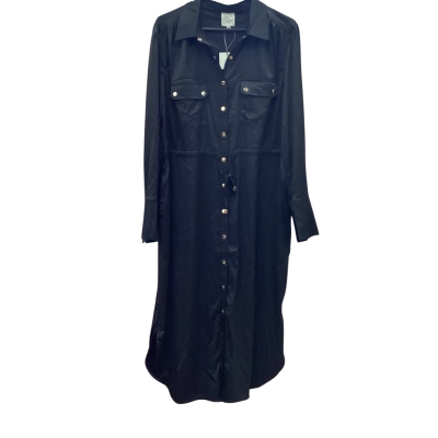 365 Days Womens Size 16 Black Button Up Long Sleeve Dress  