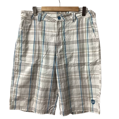 Piping Hot Mens  Size 36 Cargo Shorts Blue / Brown / Striped / DWhite 