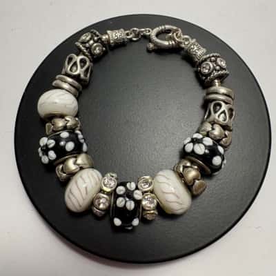  Charm Bracelet Monochromatic Toned Charms in a Pandora Style