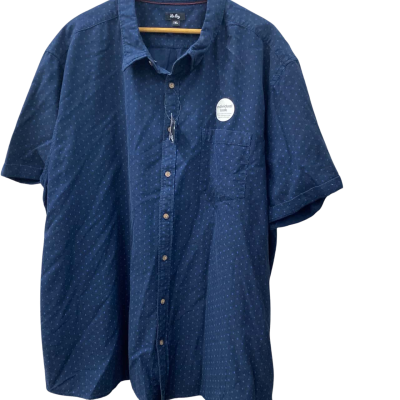  Mens Mr Big  Size XXXXXXL Short Sleeve Shirt Navy Blue 