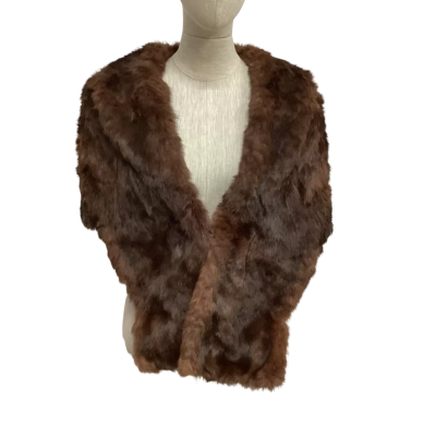 Vintage Beaver Australia  Size L / M Fur Stole Brown 