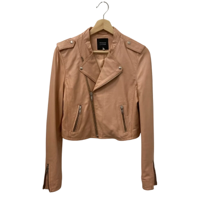 Portmans Womens  Size 10 Leather Jacket Coral 