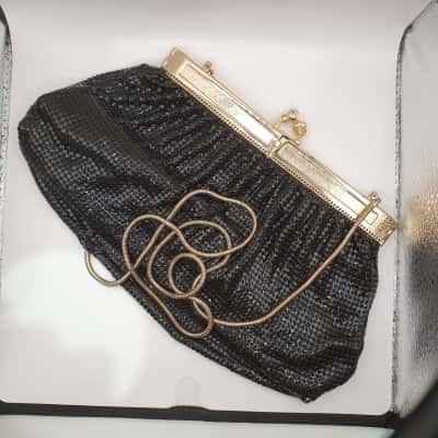 Glomesh Womens Handbag Black  / Gold 