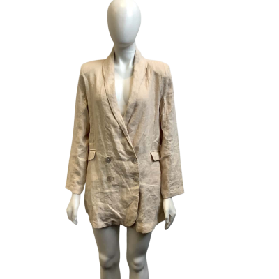 Brand New Flannel Womens  Size S Noa Linen Blazer Natural