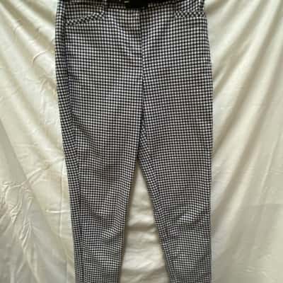 Marcs Womens  Size 8 Straight Leg Pants Black  / Checked / White 