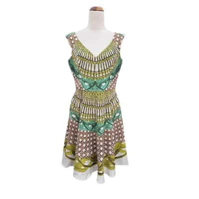 Moss and Spy Dress Size 12 Brown / Green / Yellow 