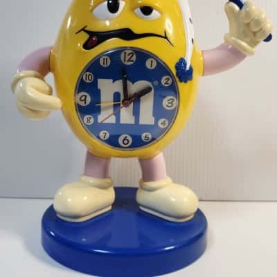 vintage Yellow Peanut M&M’s novelty alarm clock,