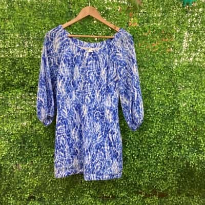 Country Road Womens  Size 8 Casual Dress Blue / White 