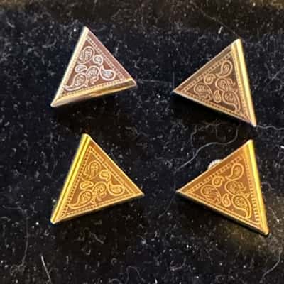 Metal Collar Tips Mens x2 Silver and Gold Tone