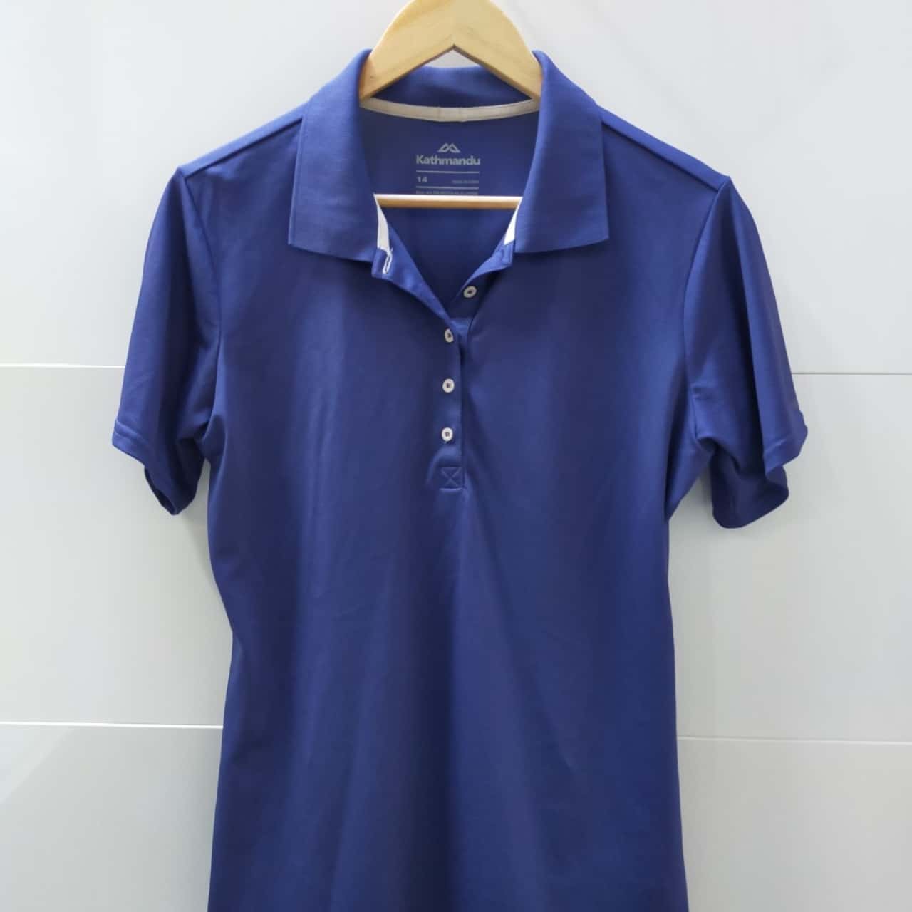 Kathmandu Womens Size 14 Short Sleeve Blue (s)