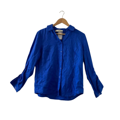 Jacqui-E Women's Size 10 Long Sleeve, Button Up 100% Linen Shirt (**Brand New** RRP $119.95)