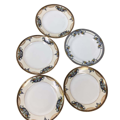 RARE Vintage Noritake Winona 26979 Plates (x5) 1933-1940 Green M Backstamp