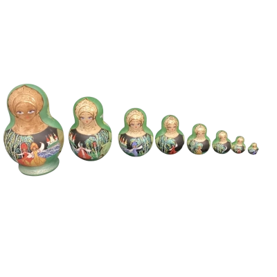 Hand Painted Russian Matryoshka Nesting Dolls  - Set of 8