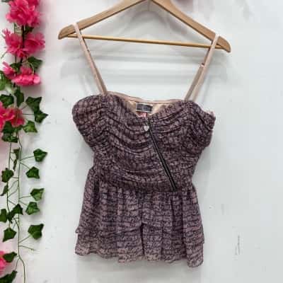 Lipsy Womens Shoestring Strap Top Size One Size Pink  