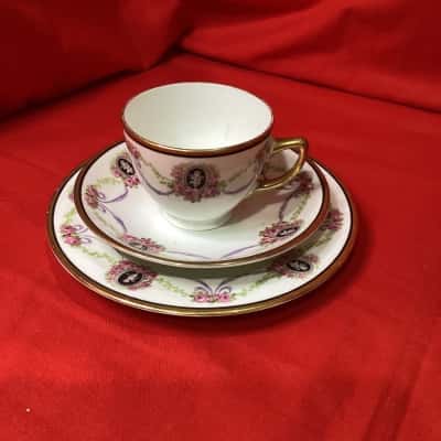 Vintage Diamond China Teacup Trio circa 1920’s/30’s
