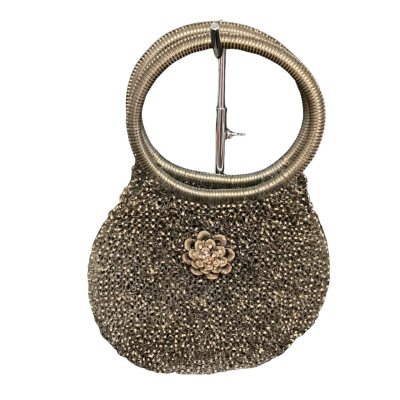  Creatively Active Minds (CAM) Knitted Style  Handbag Bronze Gold 