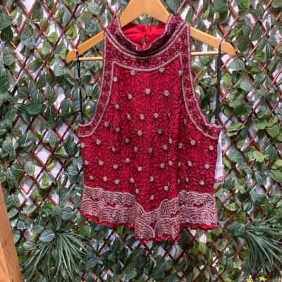 K Separates Women  Size 18 Sleeveless Top Maroon 