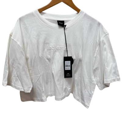 NWT Lee Womens Vintage White Baggy Crop Tee Size 14 