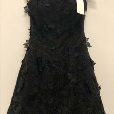 Kookai Womens  Size 36 Mini Dress Black  Flower Texture BNWT$220