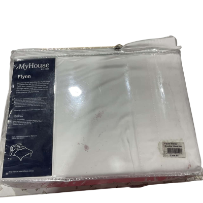 My House Flynn White Quilted Double Bed Sheet Set