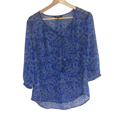 Diana Ferrari Womens  Size 10 Blouse Blue 