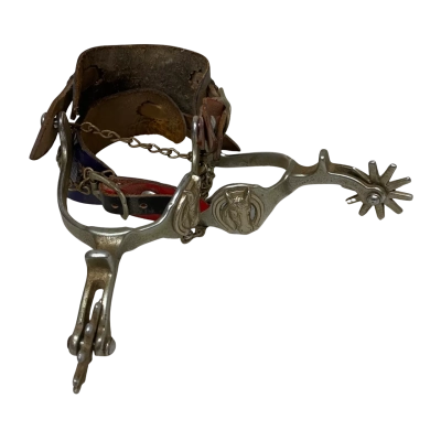 Vintage leather and metal spurs 