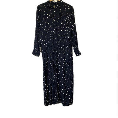Mint Velvet Womens  Size 12 Casual Dress Navy Blue / Pattern / Polka Dot 
