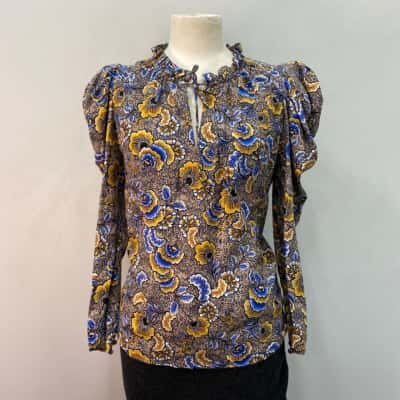 Seed Heritage Womens  Size 10 Blouse / Long Sleeve Top Floral / Pattern 