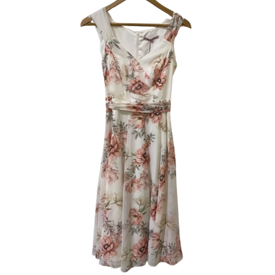 Review Womens  Size 6 Floral Dress Pink  / White 