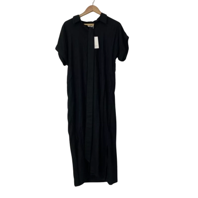 BNWT D-Luxe Womens Linen Blend Midi Dress Size M Black  RRP$149.95