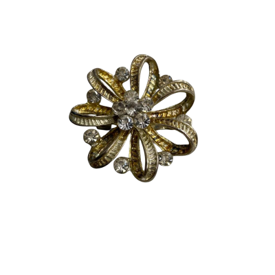  Womens Brooch Silver Coloured With Flower Design