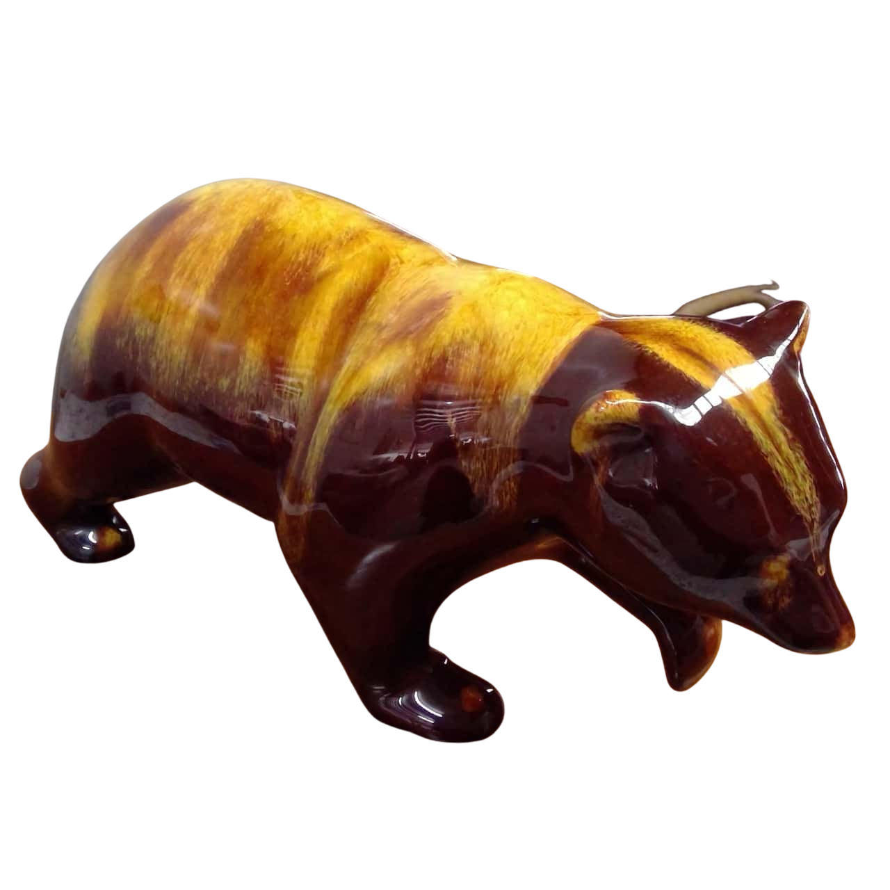 Vintage Blue Mountain Pottery Glazed Bear Yellow And Brown Dip Made in