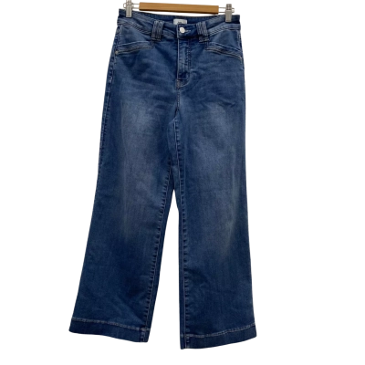 Just Jeans Women's Size 8 High Waisted Denim Pants / Wide Leg Stretch Denim Pants Light Blue 