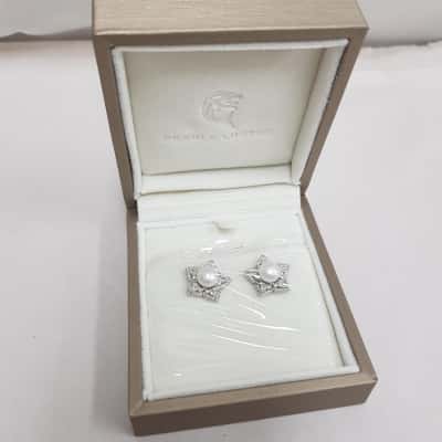  Pearly Lustre  pearl and crystal earrings